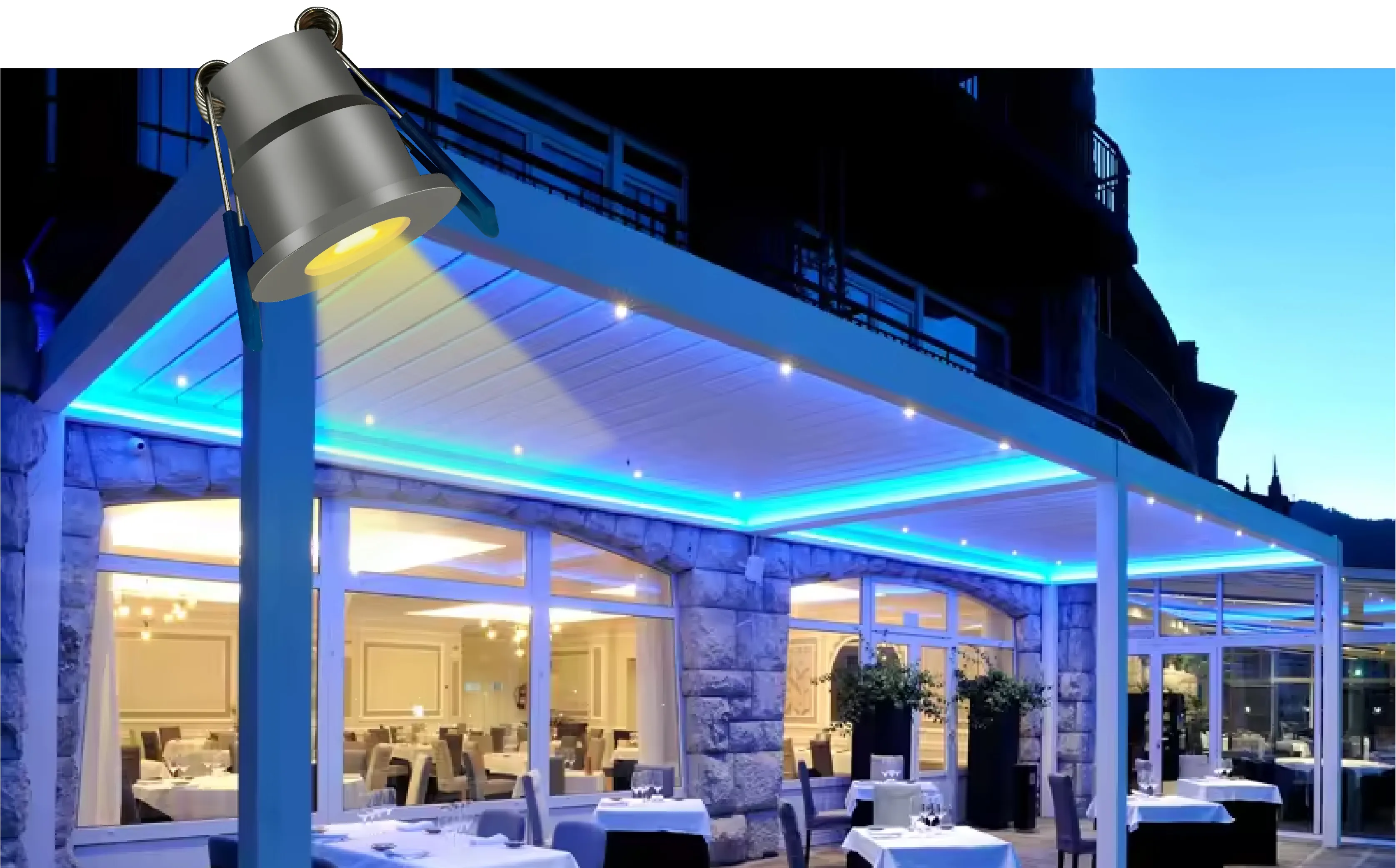 Application of single lamp in pergola