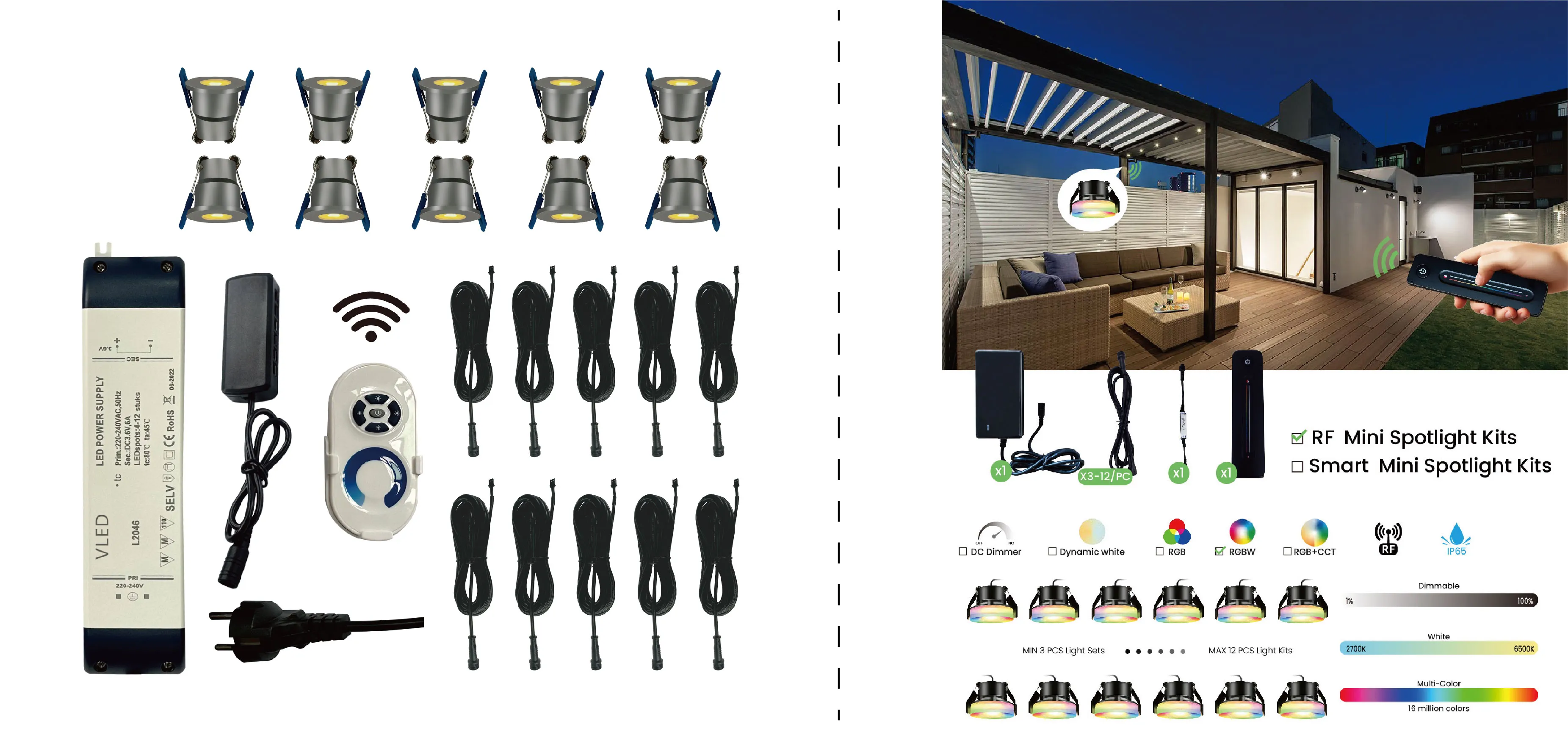 Pergola spotlight set