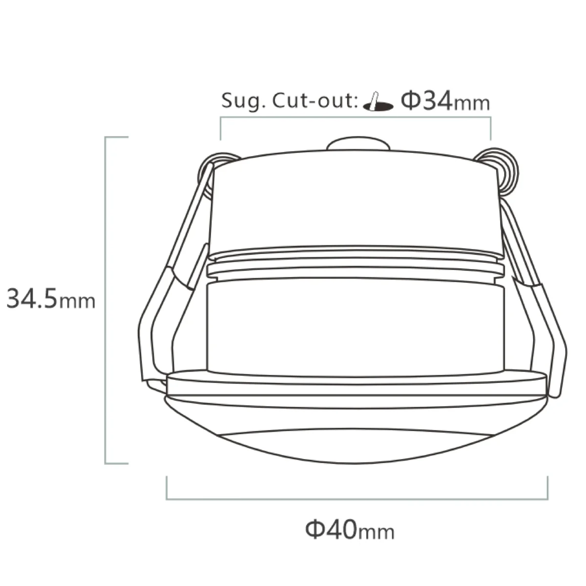 DEER,3W DC 12V / 24V RGBW Mini LED Spotlight-Line drawing