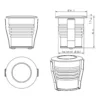 Dictum,3W DC 12V / 24V RGBW Mini LED Spotlight-Line drawing